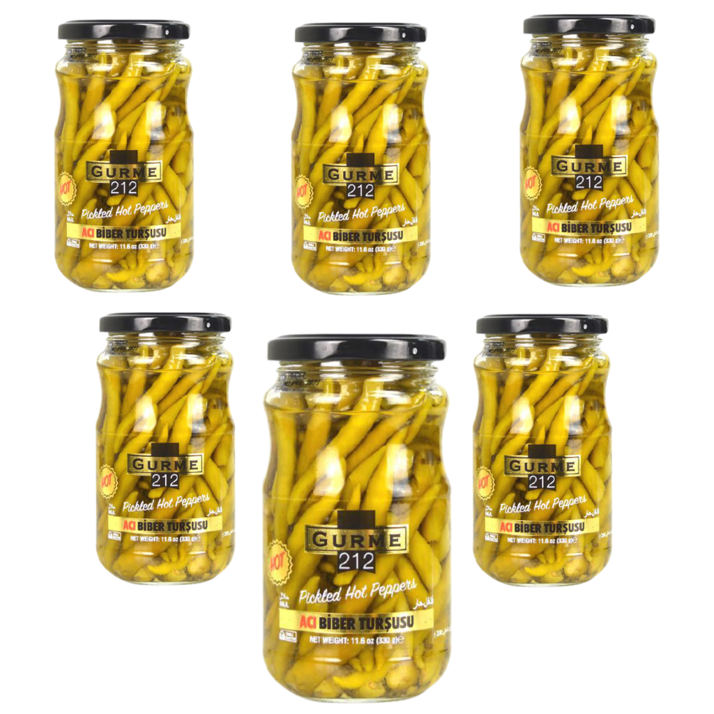 Pickled Hot Peppers 11.6oz (6 Pack) - Gourmet212